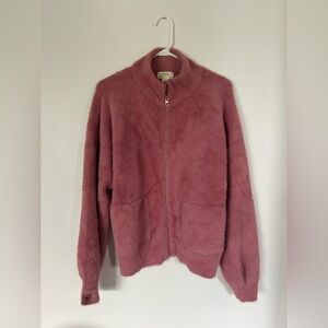 NWOT ANTHROPOLOGIE MAEVE KALISTA EYELASH SWEATER JACKET Size SMALL pink